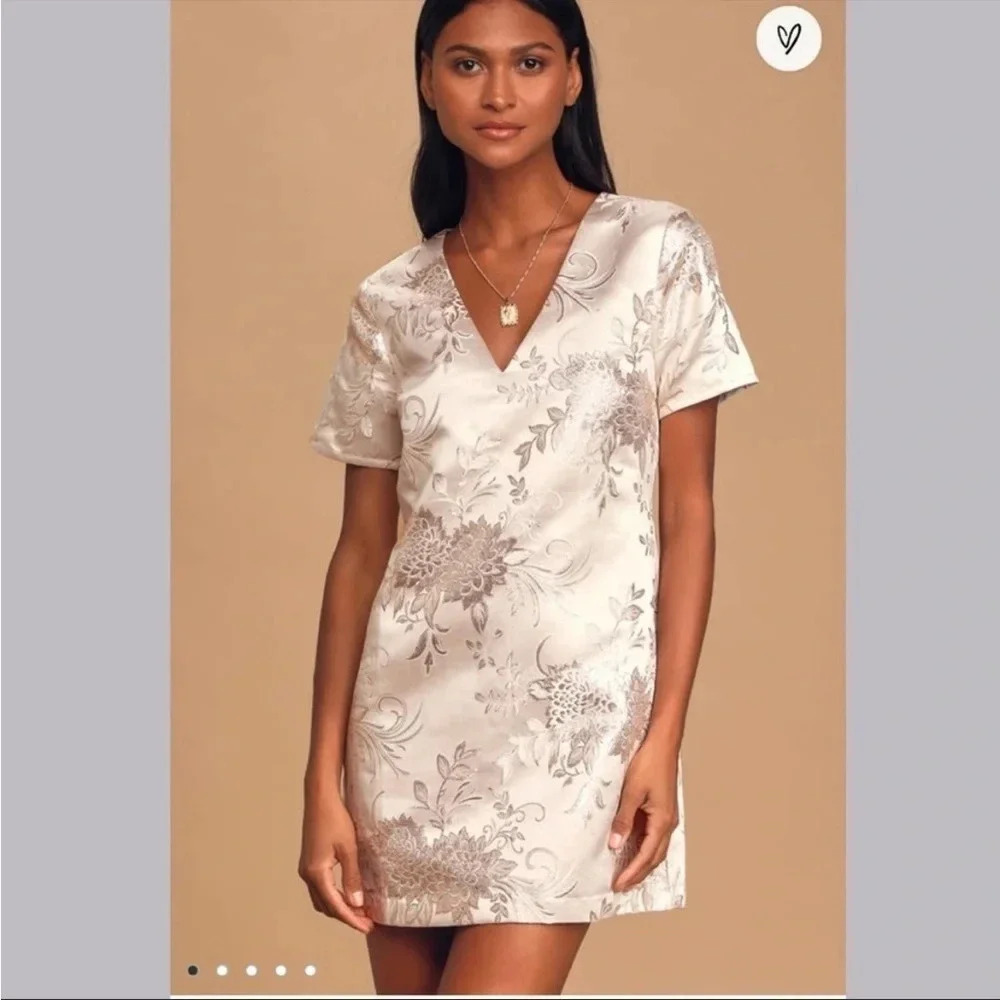 Lulus metallic jacquard mini dress